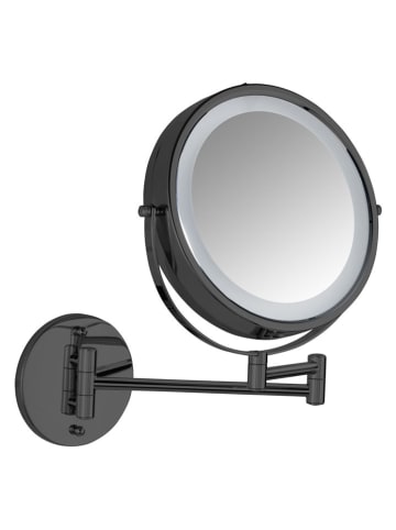 Wenko Ledcosmeticaspiegel "Power-Loc® Lumi" zwart - (B)25,5 x (H)32 cm