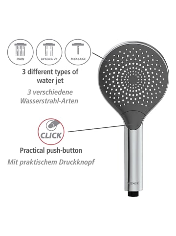 Wenko Słuchawka prysznicowa w kolorze srebrnym - Ø 12 cm