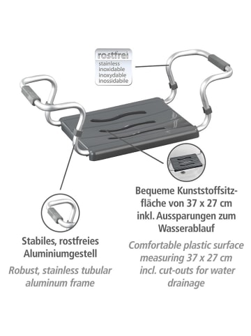 Wenko Badewannensitz in Anthrazit/ Silber