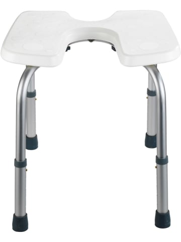 Wenko Dusch- und Wannenhocker in Weiß/ Silber - (B)46 x (H)36 x (T)53,5 cm