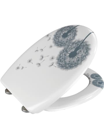 Wenko Easyclose-toiletbril "Astera" wit/grijs