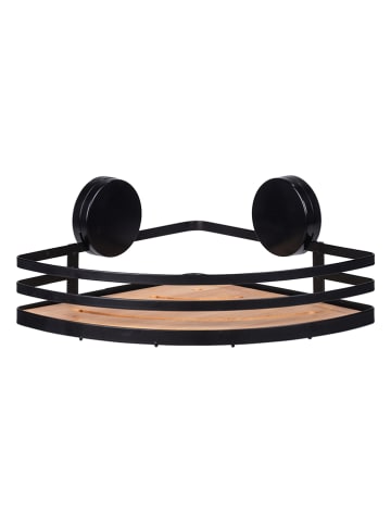 Wenko Eckablage "Alba" in Schwarz/ Natur - (B)27 x (H)11 x (T)21 cm