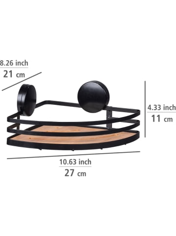 Wenko Hoekrek "Alba" zwart/naturel - (B)27 x (H)11 x (D)21 cm