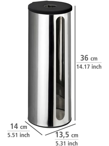 Wenko Uchwyt w kolorze srebrnym na papier toaletowy - 13,5 x 36 x 14 cm