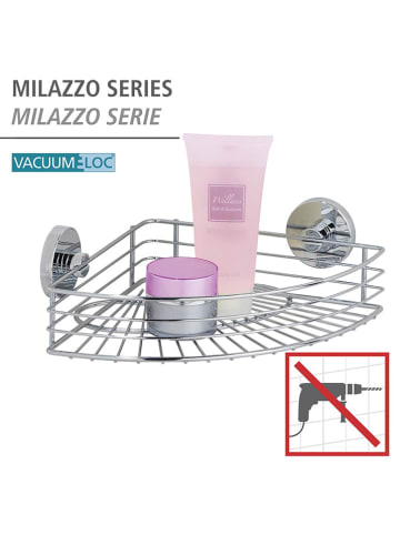 Wenko Doucherek "Vacuum-Loc Bari" zilverkleurig - (B)31,5 x (H)9 x (D)22 cm