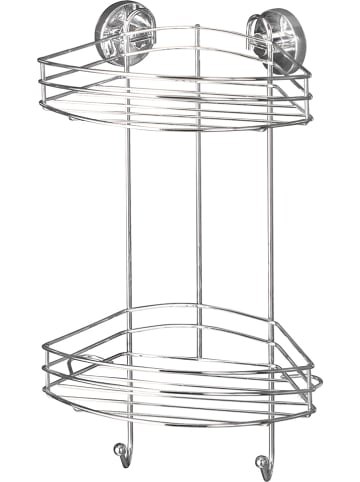 Wenko Narożna półka w kolorze srebrnym - 23 x 43 x 21 cm