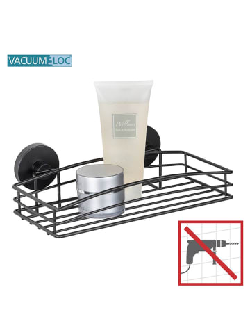 Wenko Duschablage "Vacuum-Loc Bari" in Schwarz - (B)26 x (H)6,5 x (T)14 cm