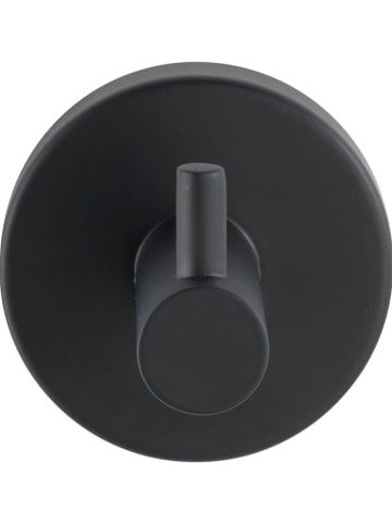 Wenko Edelstahl-Wandhaken "Bosio" in Schwarz - Ø 5,5 cm