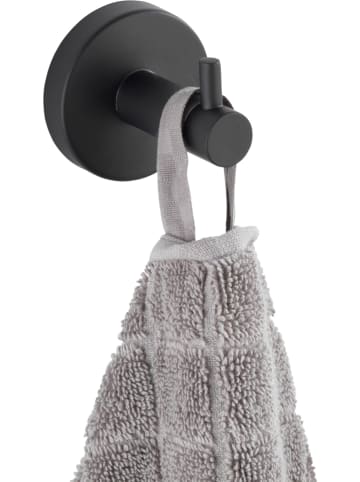 Wenko Roestvrijstalen wandhaak "Bosio" zwart - Ø 5,5 cm