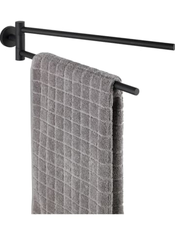 Wenko Roestvrijstalen handdoekhouder "Bosio" zwart - (B)5,5 x (H)9 x (D)43 cm