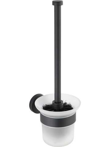 Wenko Toiletborstelgarnituur "Bosio" zwart/wit - (B)10 x (H)35 x (D)14 cm