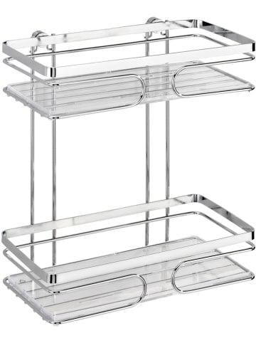 Wenko Regał prysznicowy w kolorze srebrnym - 24 x 27 x 13,5 cm