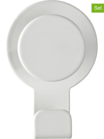 Wenko 2-delige set: wandhaken "Blandas" wit - (B)5 x (H)7,5 x (D)2,5 cm