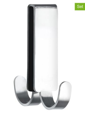 Wenko 2er-Set: Türhaken "Vieste" in Silber - (B)2 x (H)7 x (T)5,5 cm