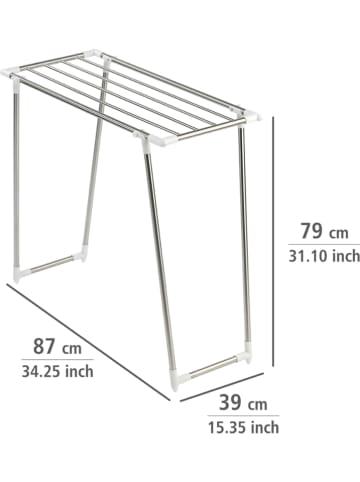 Wenko Wäscheständer "Profi" in Silber - (B)39 x (H)87 x (T)79 cm