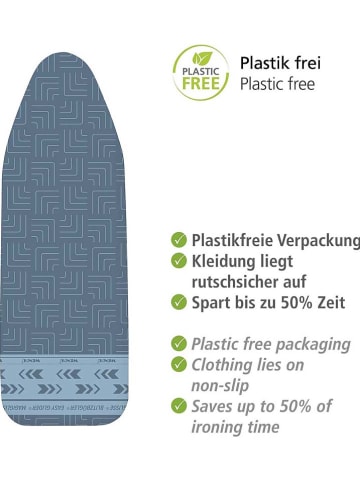 Wenko Bügelbrettbezug in Blau - (L)140 x (B)48 cm