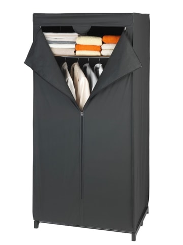 Wenko Kleiderschrank "Deep Black" in Schwarz - (B)75 x (H)160 x (T)50 cm