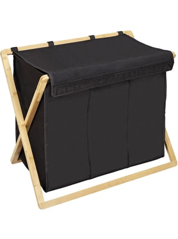 Wenko Wäschekorb "Ecori" in Schwarz - (B)69 x (H)56,5 x (T)33 cm