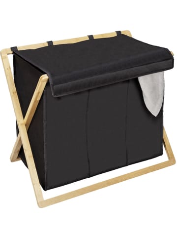 Wenko Wäschekorb "Ecori" in Schwarz - (B)69 x (H)56,5 x (T)33 cm