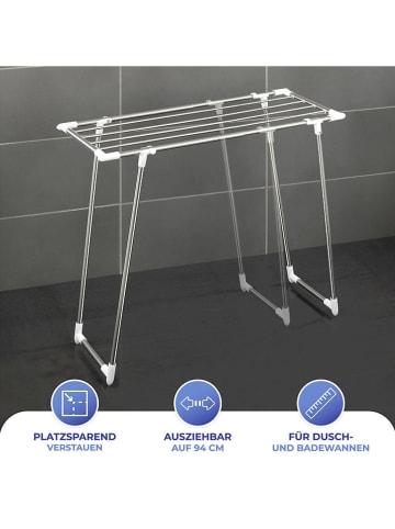 Wenko Wäschetrockner "Maximex" in Silber - (B)79 x (H)94 x (T)39 cm