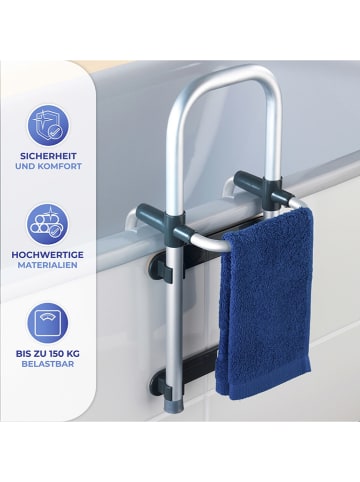 Maximex Badewannen-Einstiegshilfe in Silber - (B)24,5 x (H)52,5 x (T)23 cm