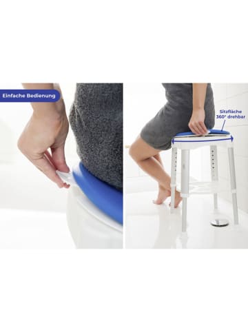 Wenko Duschhocker in Blau/ Weiß