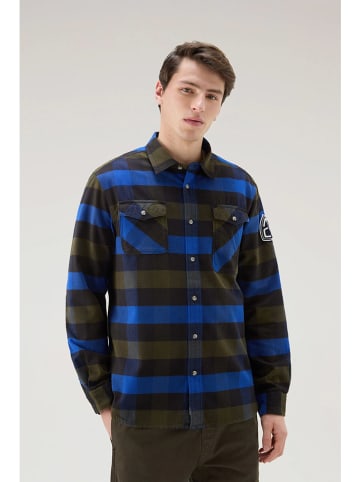 Woolrich Blouse "Trail" - regular fit - blauw/meerkleurig