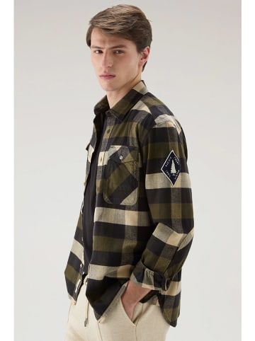 Woolrich Blouse "Trail" - regular fit - kaki/meerkleurig
