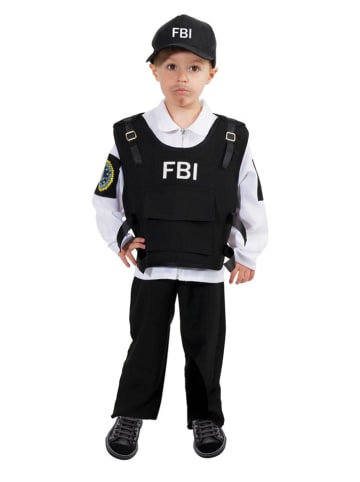 CHAKS 4tlg. Kostüm "FBI Agent" in Schwarz/ Weiß