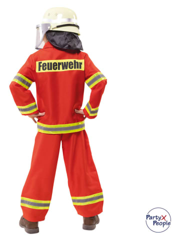 Party x People 3-delig kostuum "Feuerwehrmann" rood