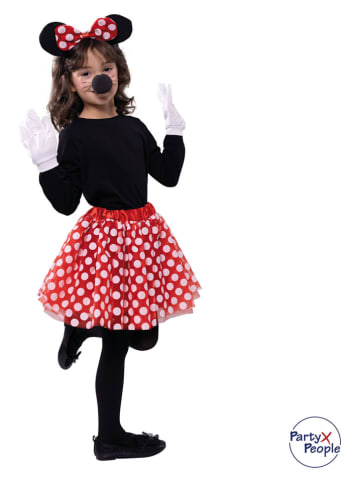 Party x People 4-częściowy kostium "Minnie" w kolorze czerwono-czarnym