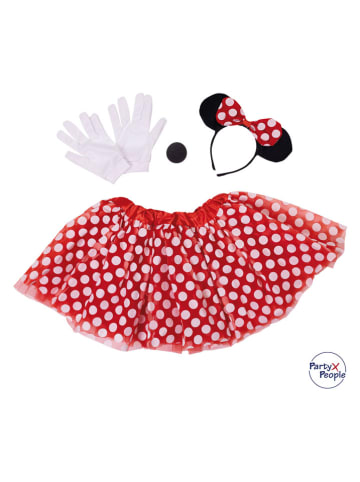 Party x People 4-delig kostuum "Minnie" rood/zwart