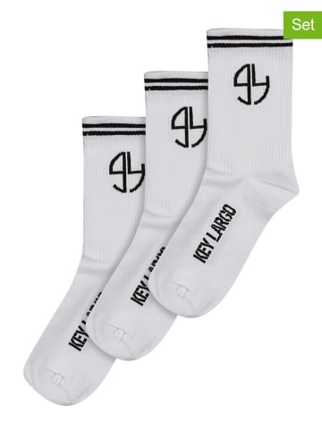 KEY LARGO 3er-Set: Socken "Stay together" in Weiß