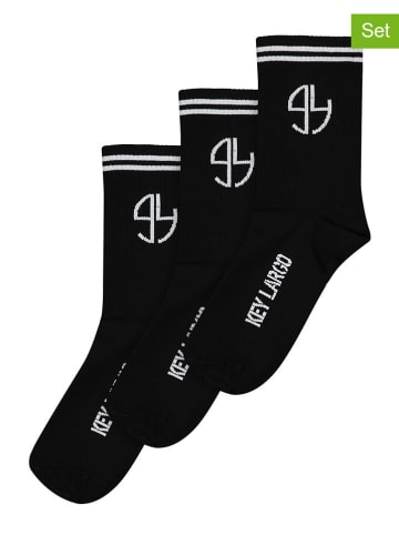 KEY LARGO 3er-Set: Socken "Stay together" in Schwarz