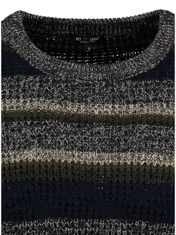 KEY LARGO Pullover "Basel" in Schwarz/ Grau