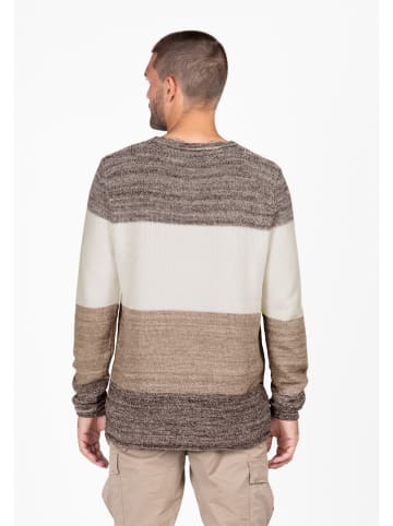 KEY LARGO Pullover "Jogi" in Beige/ Weiß