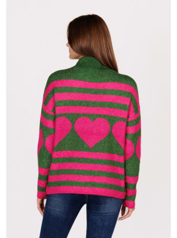 KEY LARGO Pullover "Dear" in Pink/ Grün