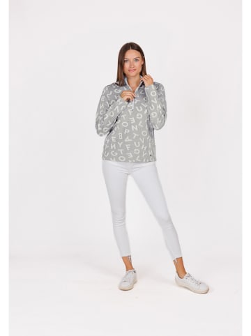 KEY LARGO Sweatshirt "Bulge" in Grau/ Weiß