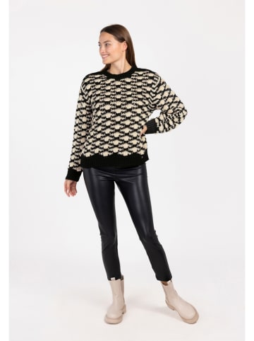 KEY LARGO Pullover "Inflate" in Beige/ Schwarz