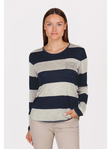 KEY LARGO Longsleeve "Niagara" in Beige/ Dunkelblau