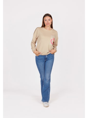 KEY LARGO Sweatshirt "Smile" in Beige
