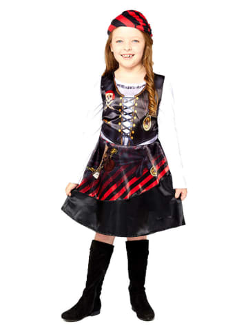 amscan 2-delig kostuum "Piratenmädchen" zwart/rood
