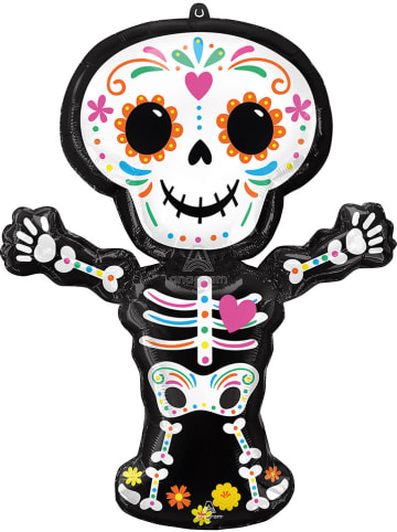 amscan Balon foliowy "Skeleton" w kolorze czarno-białym - 66 x 86 cm