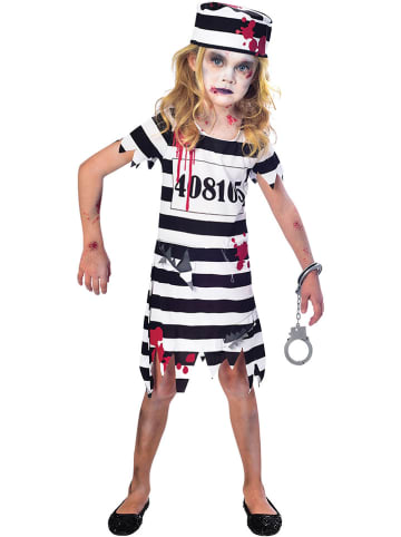 amscan 2-delig kostuum "Zombie Convict" zwart/wit