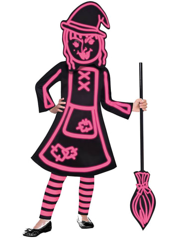 amscan 4-delig kostuum "Stick Witch" roze/zwart
