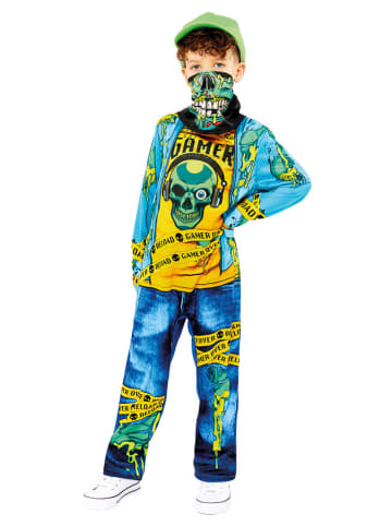 amscan 3-delig kostuum "Gaming Zombie" blauw/geel/groen