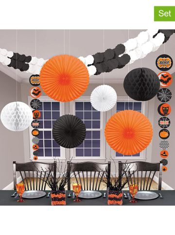 amscan Decoratieve hanger oranje/zwart/wit - 9 stukken