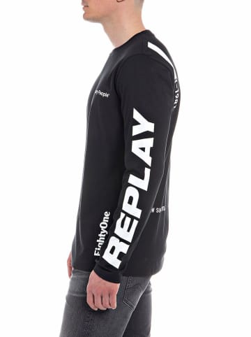Replay Longsleeve zwart