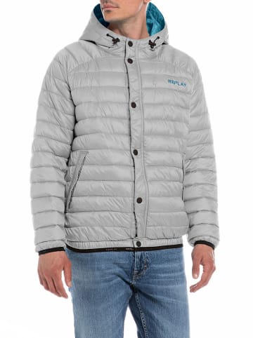 Replay Doorgestikte jas grijs