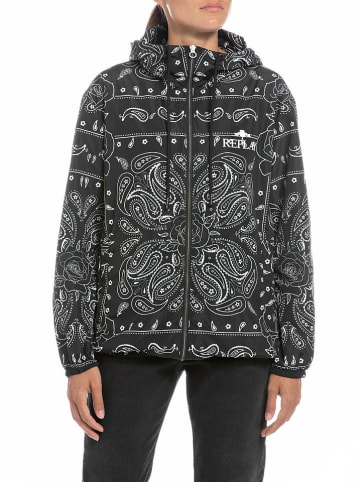 Replay Übergangsjacke in Schwarz/ Weiß